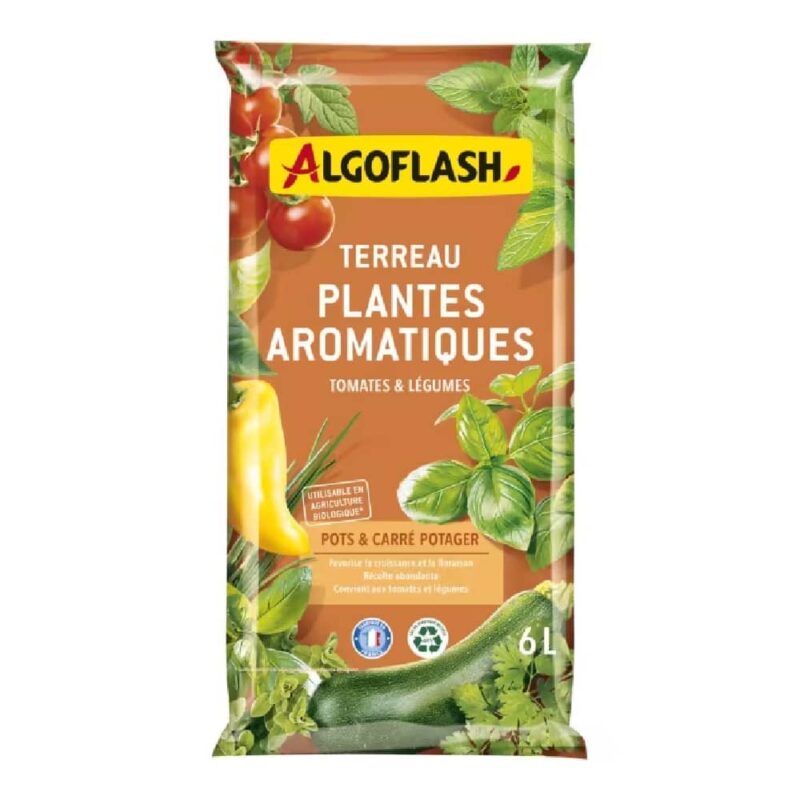 algoflash terreau plantes aromatiques 6l