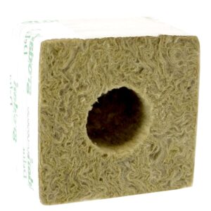 Cube laine de roche 100 mm - trou 35 mm