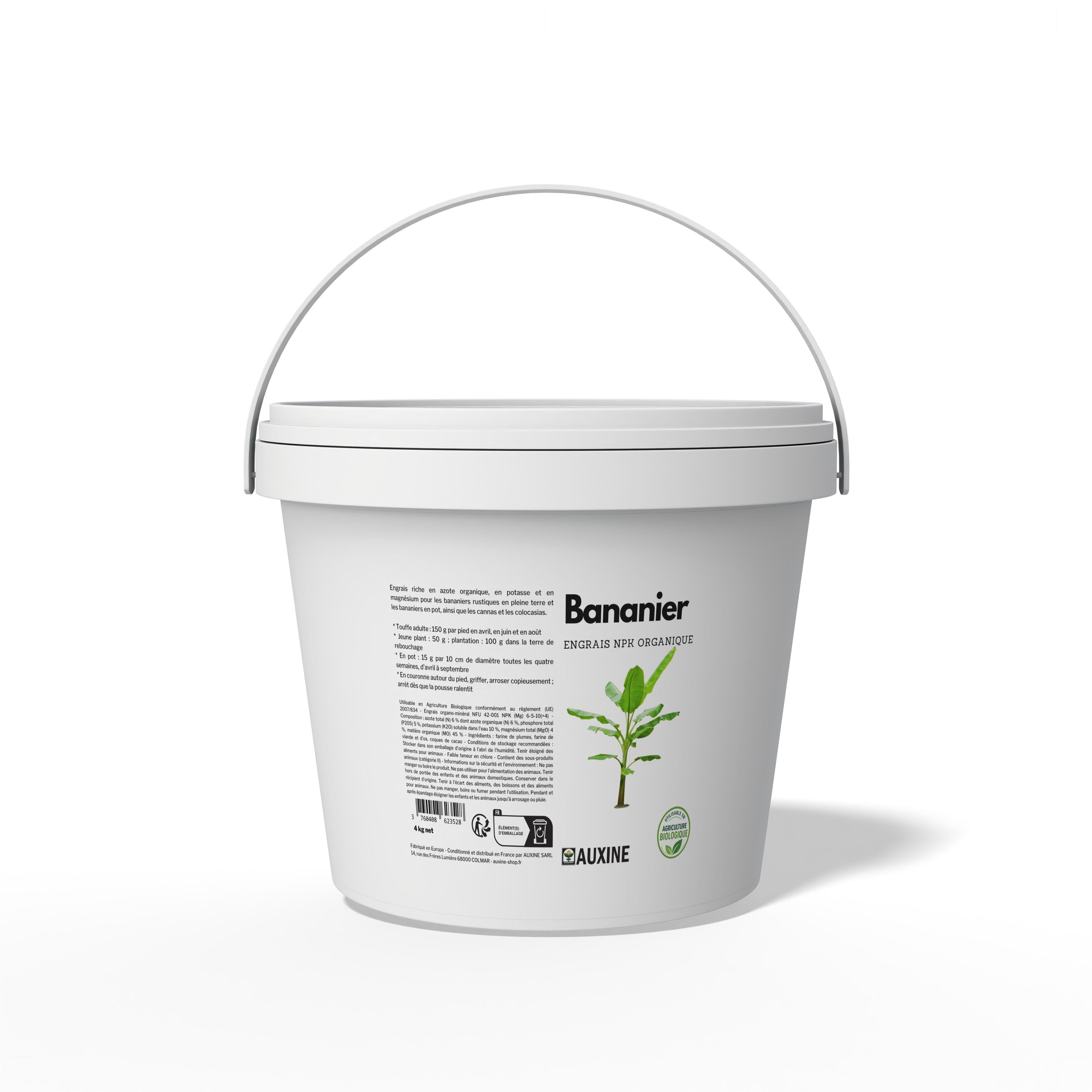 Engrais bananier Auxine, granulés organiques riches en azote et en potasse