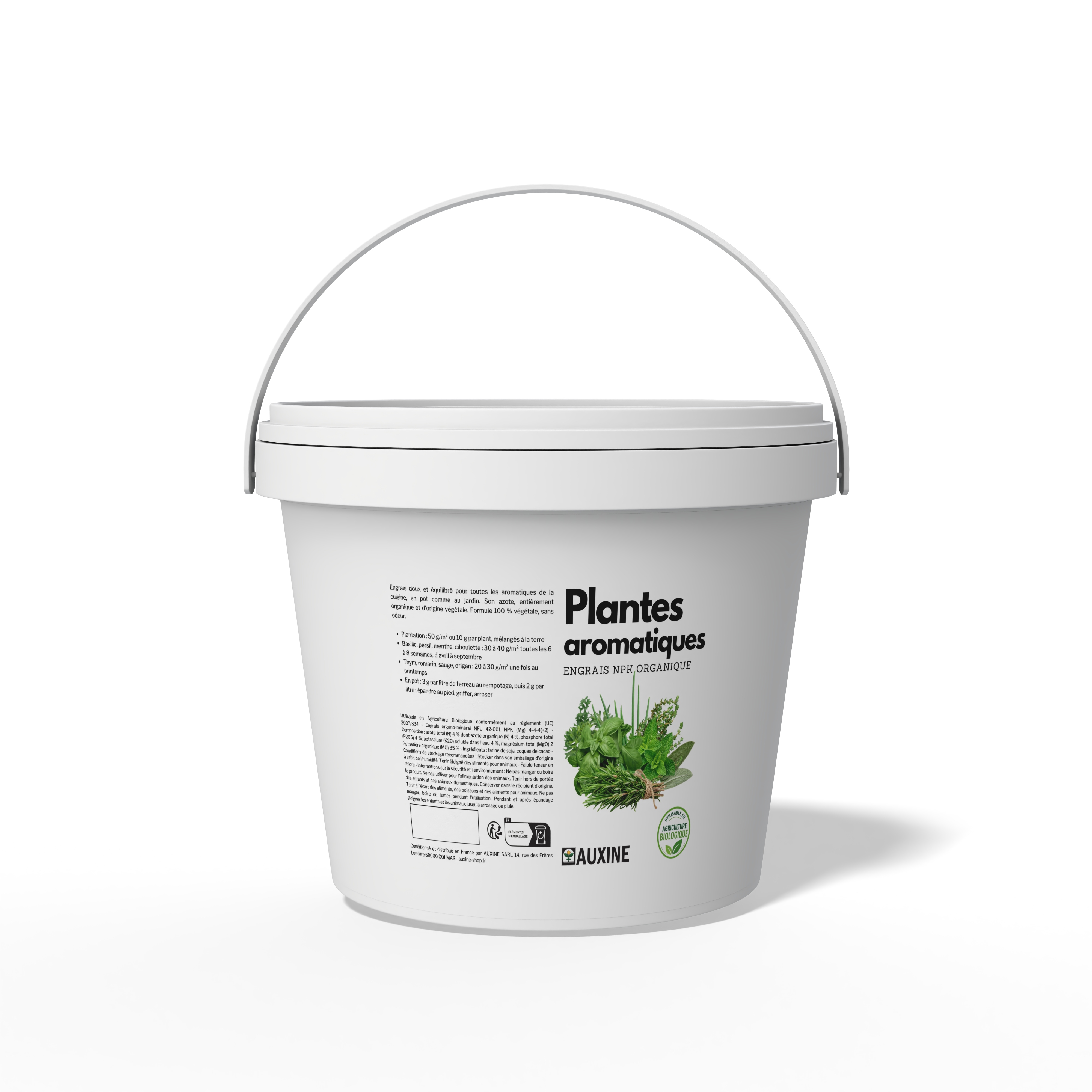 Engrais plantes aromatiques Auxine, granulés 100 % végétaux pour basilic, persil et thym