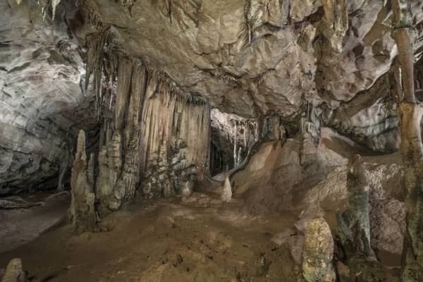 grotte de chauve souris en indonesie avec guano au sol