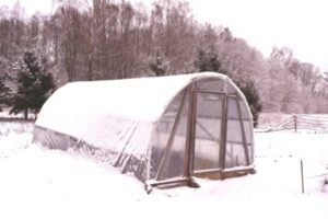 serre de jardin gelee en hiver