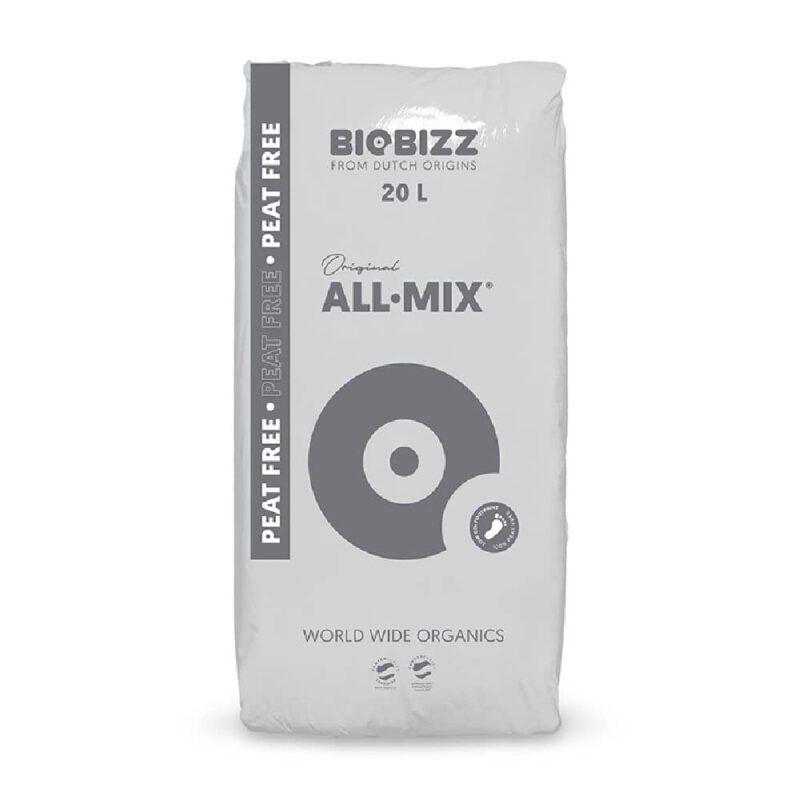 terreau sans tourbe biobizz all mix peat free 20 litres