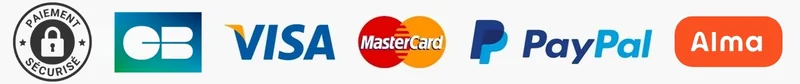 Paiement sécurisé : cartes bancaires, PayPal, Alma, virement