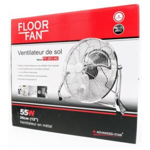 ventilateur sol metal floor fan 30cm 55w advanced star ff 301 ac auxine jardinerie alternative colmar